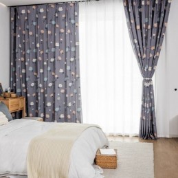 Βαμβακερή Κουρτίνα Κατά Παραγγελία, Με Φλοράλ Στάμπα, Σε Σκανδιναβικό Στιλ
