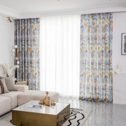 Κουρτίνα Nordic Style Κατά Παραγγελία, Λουλουδάτη, Βαμβακερή