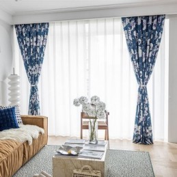 Κουρτίνα Με Τυπωμένα Λουλούδια, Κατασκευασμένη Κατά Παραγγελία, Από Βαμβάκι Σε Σκανδιναβικό Στιλ