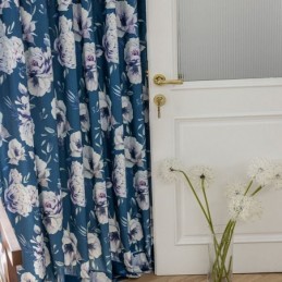 Κουρτίνα Με Τυπωμένα Λουλούδια, Κατασκευασμένη Κατά Παραγγελία, Από Βαμβάκι Σε Σκανδιναβικό Στιλ