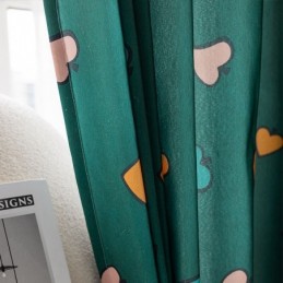 Βαμβακερή Κουρτίνα Κατά Παραγγελία Κουρτίνα Με Σκανδιναβικό Στυλ, Τυπωμένη Καρδιά