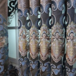 Ημι-Κουρτίνα Συσκότισης Ingni Κατά Παραγγελία, Κεντημένη Με Ευρωπαϊκό Λουλούδι Για Σαλόνι