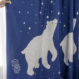 Βαμβακερή Κουρτίνα Κατά Παραγγελία Παιδική Κουρτίνα Με Πολική Αρκούδα