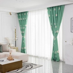 Βαμβακερή Κουρτίνα Κατά Παραγγελία, Κουρτίνα Με Σχέδιο Λουλουδιών Σε Σκανδιναβικό Στιλ