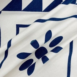 Λινό Κουρτίνες Σκανδιναβικού Στιλ Γεωμετρικές Τυπωμένες Για Σαλόνι/Υπνοδωμάτιο
