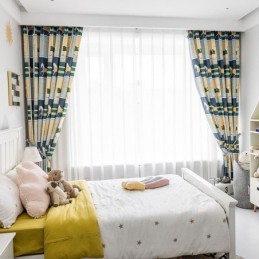 Βαμβακερές Κουρτίνες Παιδικού Στυλ Λευκό Με Στάμπα Αλόγου