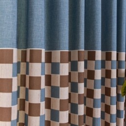 Βαμβακερή Κουρτίνα Κατά Παραγγελία, Καρό, Τυπωμένο, Σκανδιναβικό Στυλ