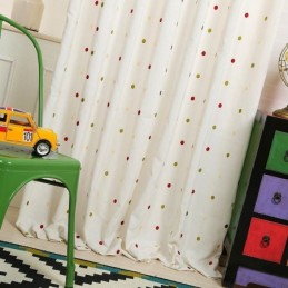 Κεντημένη Βαμβακερή Κουρτίνα Κατά Παραγγελία Με Σχέδιο Nordic Storm Dot Για Σαλόνι/Υπνοδωμάτιο
