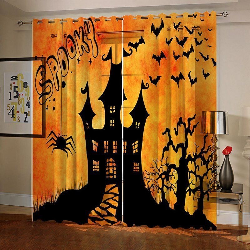 Κουρτίνες Halloween Ψηφιακή Εκτύπωση Αμερικανικού Στυλ