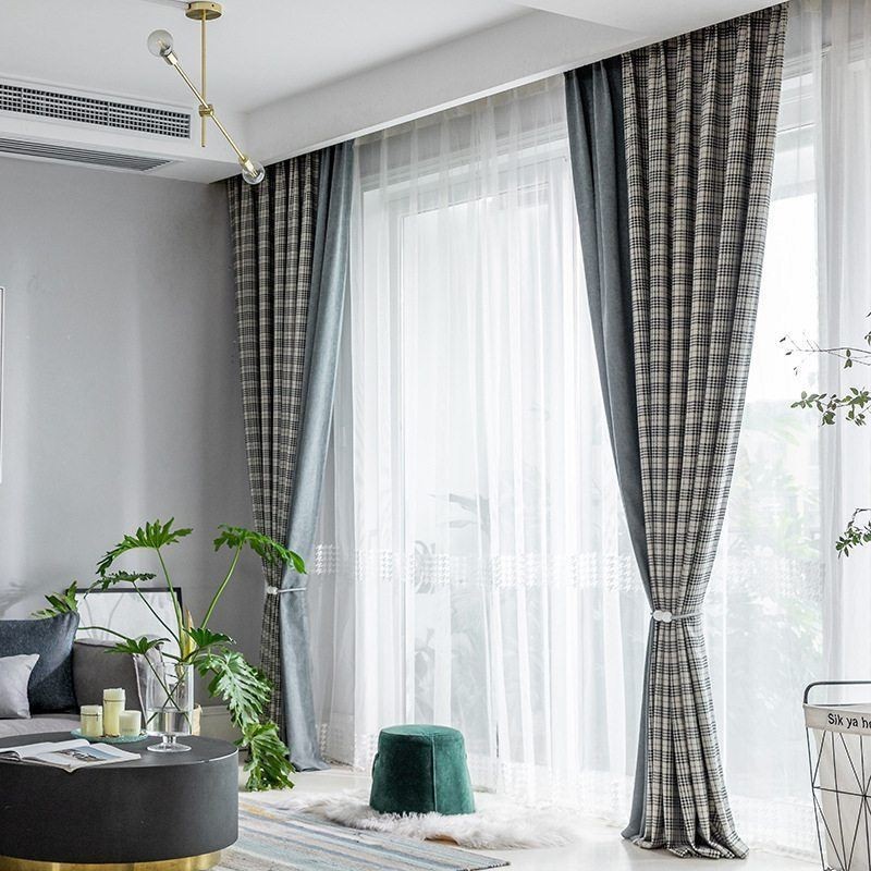 Κουρτίνες Μοντέρνες Απλές Houndstooth
