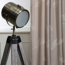 Βαμβακερή Κουρτίνα Συσκότισης Κατά Παραγγελία Με Κέντημα Nordic Leaf Για Σαλόνι/Υπνοδωμάτιο