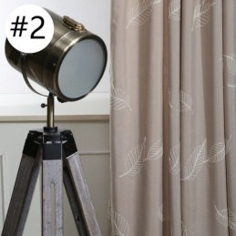 Βαμβακερή Κουρτίνα Συσκότισης Κατά Παραγγελία Με Κέντημα Nordic Leaf Για Σαλόνι/Υπνοδωμάτιο