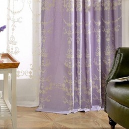 Ευρωπαϊκή Βαμβακερή Κουρτίνα Συσκότισης Κατά Παραγγελία Με Κέντημα Λουλουδιών