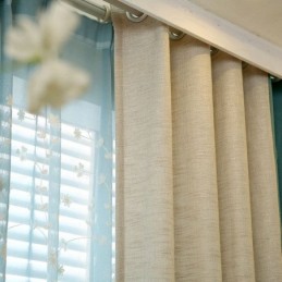 Ευρωπαϊκή Κουρτίνα Ποιμενικού Στυλ, Κατασκευασμένη Κατά Παραγγελία, Μονόχρωμη, Με Παχύρρευστη Ραφή