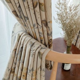 Κουρτίνα Συσκότισης Nordic Linen, Κατασκευασμένη Κατά Παραγγελία, Με Σχέδιο Φυτού Για Σαλόνι, Υπνοδωμάτιο