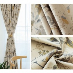 Κουρτίνα Συσκότισης Nordic Linen, Κατασκευασμένη Κατά Παραγγελία, Με Σχέδιο Φυτού Για Σαλόνι, Υπνοδωμάτιο