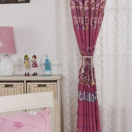 Βαμβακερές Κουρτίνες Συσκότισης Σε Παιδικό Στυλ Με Τυπωμένη Γατούλα Για Σαλόνι/Υπνοδωμάτιο