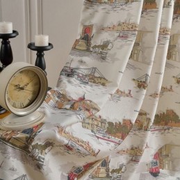 Κουρτίνες Συσκότισης Nordic Linen Urban Printed Για Σαλόνι/Υπνοδωμάτιο