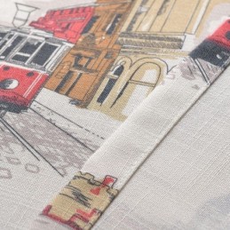 Κουρτίνες Συσκότισης Nordic Linen Urban Printed Για Σαλόνι/Υπνοδωμάτιο