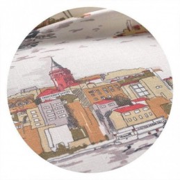 Κουρτίνες Συσκότισης Nordic Linen Urban Printed Για Σαλόνι/Υπνοδωμάτιο