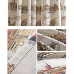 Κουρτίνες Συσκότισης Nordic Linen Urban Printed Για Σαλόνι/Υπνοδωμάτιο