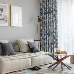 Nordic Κουρτίνες Συσκότισης Με Φυτική Εκτύπωση Για Σαλόνι/Υπνοδωμάτιο