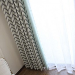 Πολυτελείς Κουρτίνες Ζακάρ Κυματιστές Ριγέ Συσκότισης Για Σαλόνι