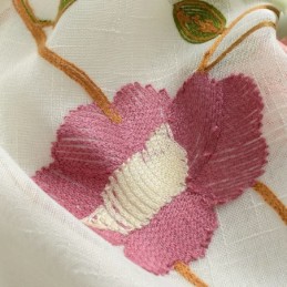 Μοντέρνα Μινιμαλιστική Κουρτίνα Voile Κατασκευασμένη Κατά Παραγγελία Πάνελ Κουρτίνας Από Λινό Παράθυρο Με Διαφανές Ροζ Κέντημα Φύλλων Ένα