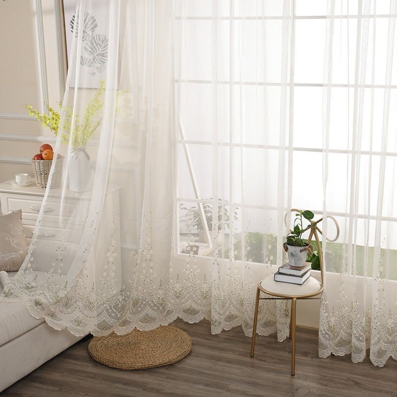 Διακοσμητική Διαφανής Κουρτίνα Κατά Παραγγελία, Κουρτίνα Φυτών, Κεντημένο Τούλι, Σαλόνι, Υπνοδωμάτιο