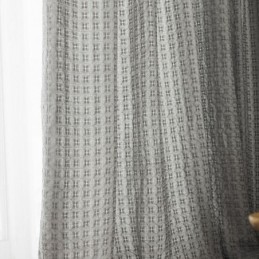 Κουρτίνα Από Τούλι Nordic Plaid, Κατασκευασμένη Κατά Παραγγελία, Με Πλέξιμο Στημονιού, Διαφανής Για Σαλόνι