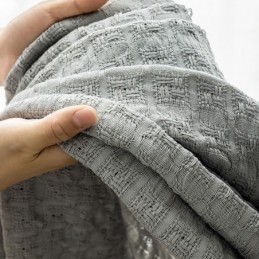 Κουρτίνα Από Τούλι Nordic Plaid, Κατασκευασμένη Κατά Παραγγελία, Με Πλέξιμο Στημονιού, Διαφανής Για Σαλόνι