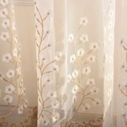 Διακοσμητική Διαφανής Κουρτίνα Κατά Παραγγελία Από Κεντημένο Τούλι Για Σαλόνι