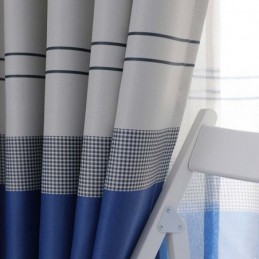 Nordic Κουρτίνα Συσκότισης Κατά Παραγγελία Με Ρίγες Και Τύπωμα Για Υπνοδωμάτιο