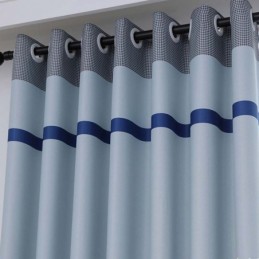 Nordic Κουρτίνα Συσκότισης Κατά Παραγγελία Με Ρίγες Και Τύπωμα Για Υπνοδωμάτιο