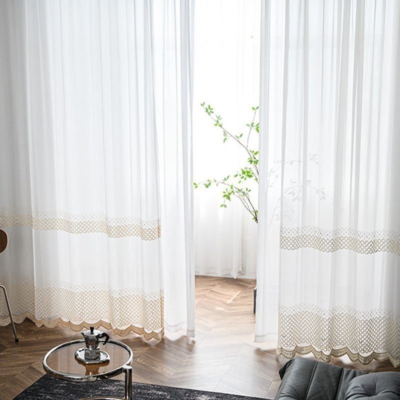 Κεντημένες Κουρτίνες Voile Nordic Sheer Για Σαλόνι/Υπνοδωμάτιο