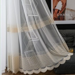 Κεντημένες Κουρτίνες Voile Nordic Sheer Για Σαλόνι/Υπνοδωμάτιο