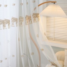 Κεντημένες Κουρτίνες Από Διαφανές Τούλι, Κουρτίνα Tower Voile, Κατά Παραγγελία, Για Σαλόνι