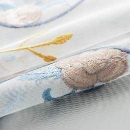 Κεντημένες Κουρτίνες Από Διαφανές Τούλι, Λουλουδάτη Κουρτίνα Βουάλ, Κατά Παραγγελία, Για Σαλόνι