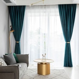 Κουρτίνα Nordic Style Κατά Παραγγελία Από Μασίφ Φανέλα Για Σαλόνι Ξενοδοχείου