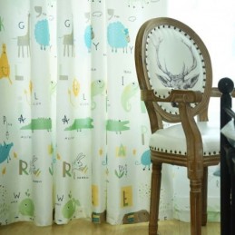 Μοντέρνα Ημι-Κουρτίνα Συσκότισης Κατά Παραγγελία Με Ζωάκια Και Σχέδια Για Παιδικό Δωμάτιο
