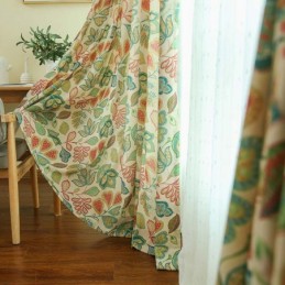 Αμερικανική Ρετρό Κουρτίνα Κατά Παραγγελία Ύφασμα Ημισυσκότισης Με Αφηρημένη Εκτύπωση Λουλουδιών Για Υπνοδωμάτιο Και Σαλόνι
