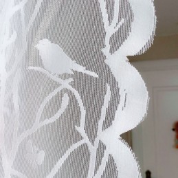 Μοντέρνες Διαφανείς Κουρτίνες Bird Από Λευκό Τούλι Για Σαλόνι