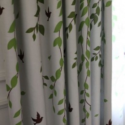 Κουρτίνα Κατά Παραγγελία Κουρτίνα Με Μοτίβο Φρέσκων Φύλλων Για Παράθυρο